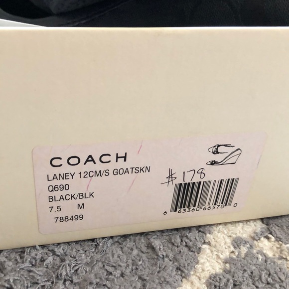 Coach💗black canvas wedge heel size 7.5 - Picture 7 of 7